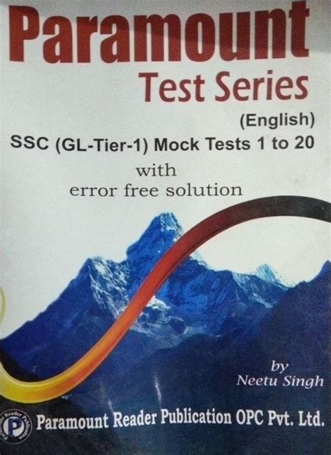 Buy Paramount Test Series English SSC GL Tier 1 Mock Test 1 To 20 By