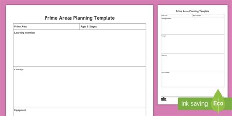 Eyfs Prime Areas Planning Template Teacher Made Twinkl