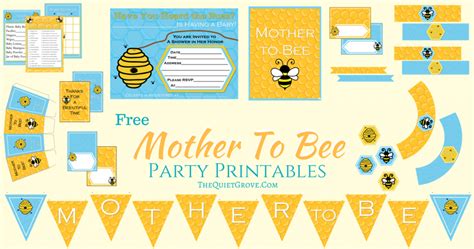 Print your invitation in high resolution or share it online. Free "Mother To BEE" Baby Shower Party Printables ⋆ The ...