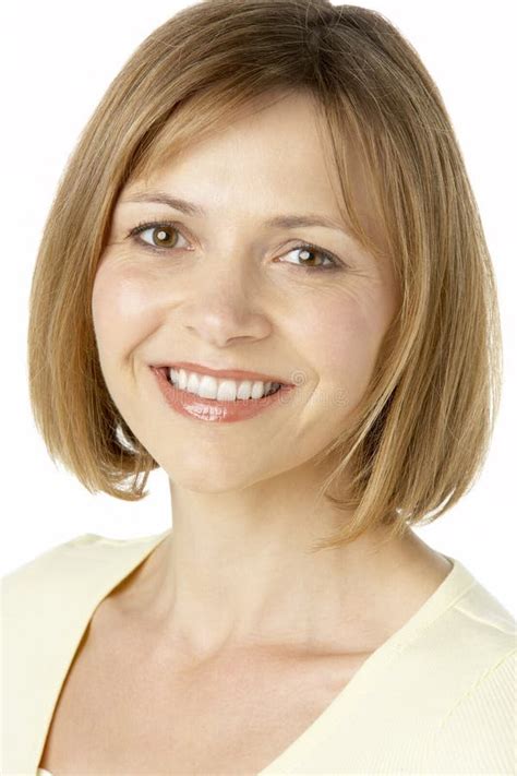 Middle Aged Woman Smiling Stock Image Image Of Colour 8755031