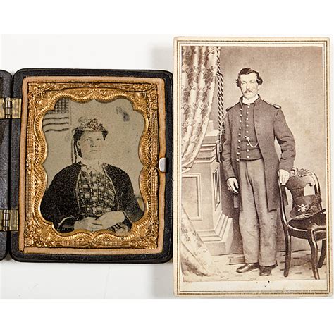 Civil War Cdv Of A New York Soldier Plus Patriotic Tintype Of A Young