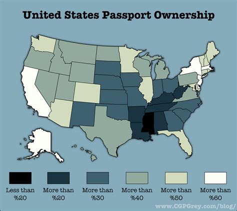 U S Passport Holders By State MAP HuffPost Life