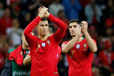 Portugal Guedes Avec Ronaldo Contre Les Oranje