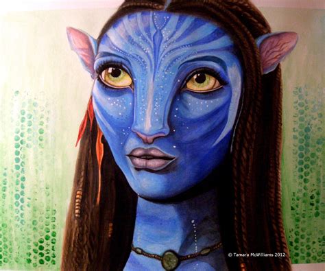 Avatar Neytiri Watercolor Style Acrylic Painting By Tamscrams On
