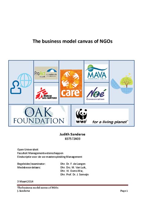 Nonprofit Business Model Canvas Pdf