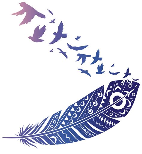 Sticker D Oiseau Plume Avec Des Oiseaux Tenstickers