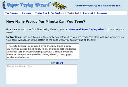 Typing Test Wpm Minutes