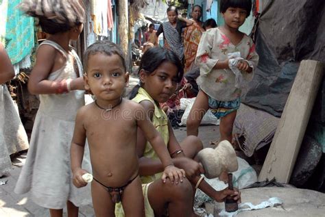 Slum Dwellers Of Kolkata India Editorial Stock Photo Image