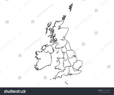 United Kingdom Outline Map Detailed Isolated Vector De Stock Libre De