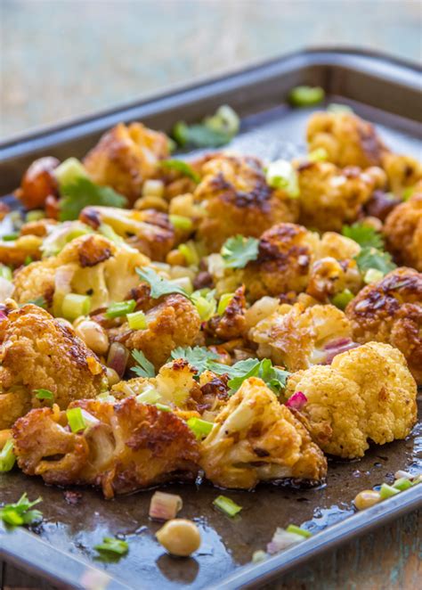 Loaded with cheese, bacon, garlic, italian herbs, and sour cream. Five Spiced Crispy Roasted Cauliflower