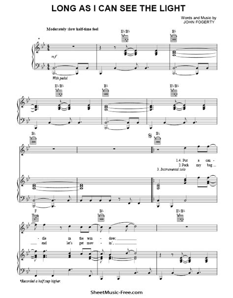 Download Long As I Can See The Light Sheet Music Creedence Clearwater