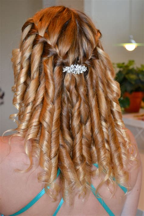 This braided style looks complicated but is actually quite easy to do. waterfall braid and curls for my prom. | Braids with curls ...