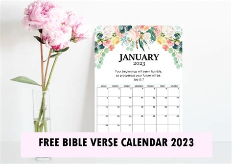 Free 2023 Bible Verse Calendar To Inspire You