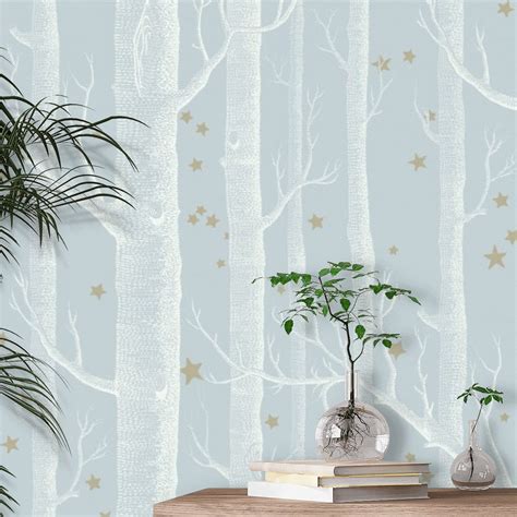 Woods And Stars Wallpaper Powder Blue By Cole And Son 10311051