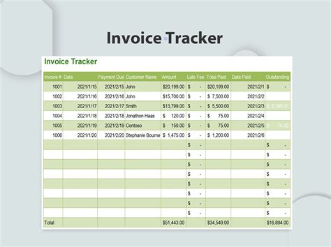 Excel Of Simple Fresh Invoice Trackerxls Wps Free Templates