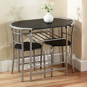 Dining table set of two chairs. Compact Space Saving Table & 2 Chairs Dining Set | Grattan