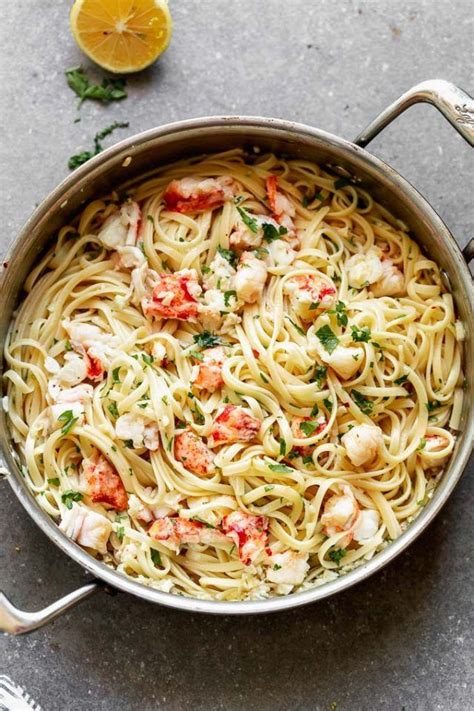 Lobster Scampi With Linguine Recipe Lobster Recipes Tail Lobster