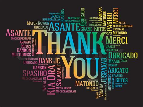Thank You Word Cloud In Different Languages Stock Vector Colourbox