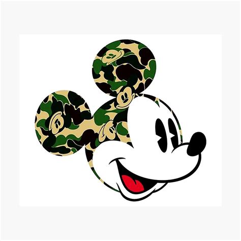 Bape Cartoon Poster By Rosanrichard In 2020 Mickey Mickey Mouse Brand Stickers