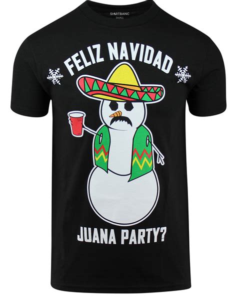 Shirtbanc Feliz Navidad Juana Party Mens T Shirt Funny Christmas Shirt
