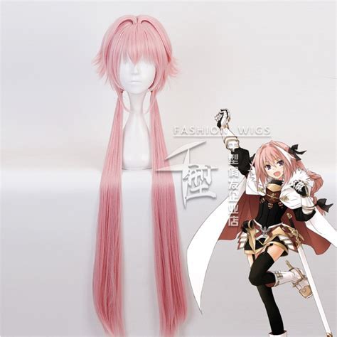 Misscoo Game Fate Grand Order Fgo Astolfo Cosplay Wig Long Double Tail Pink Cos Hair Shopee