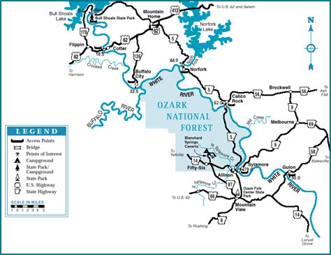 White River Map Arkansas Claudetemaki