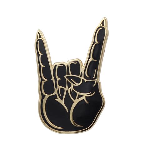 Hail Satan Horns Pin Rock Heavy Metal Hand Symbol Enamel Etsy Uk