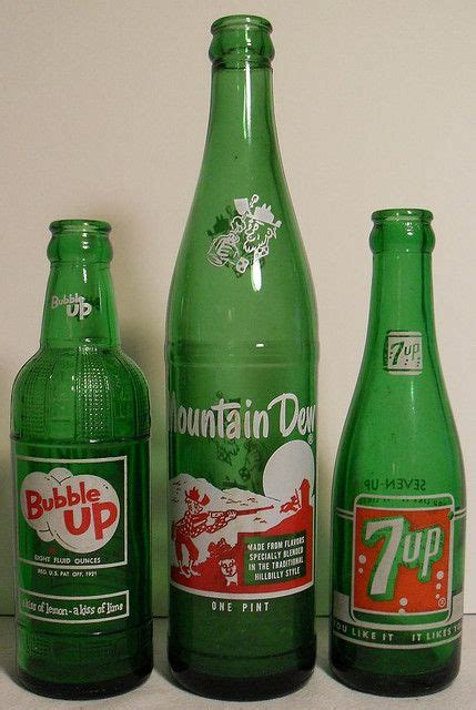 Bubble Up Mountain Dew 7 Up Vintage 1960s Soda Bottles Vintage Soda