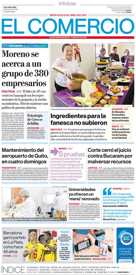 El Comercio Ecuador Miércoles 12 De Abril De 2017 Infobae