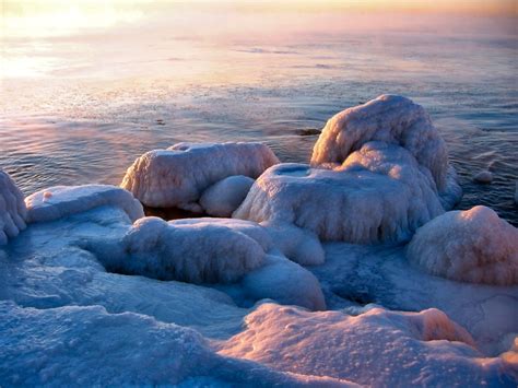Soul Amp Photos Of Lake Michigan Ice Formations In Sunrise On The