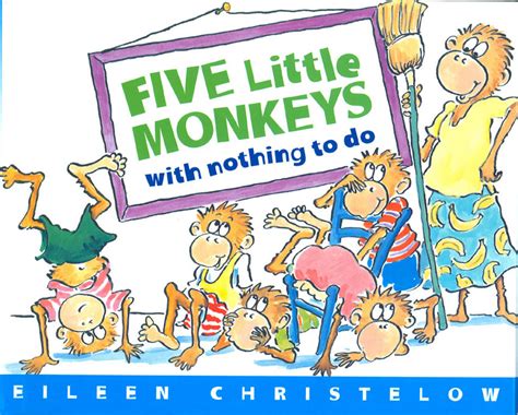 My kids love to jump on the bed and hear me shouting no more monkeys jumping on the bed! like the angry mommy monkey with curlers in her hair. Five Little Monkeys Jumping on the Bed - Eileen Christelow