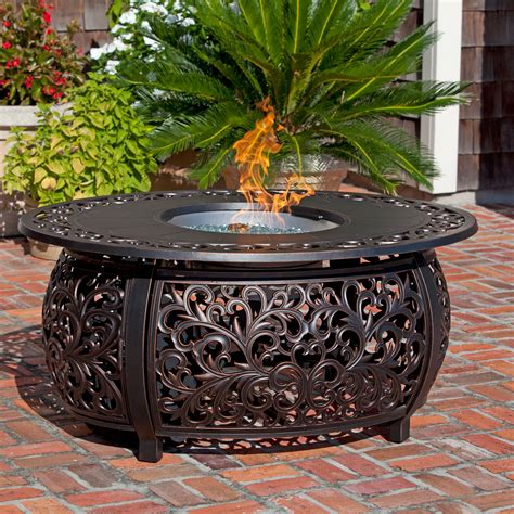 As you'll read in this mega article, cooking on a fire pit depends on a lot of different factors, including the type of fire pit you're. Fire Sense Toulon Cast Aluminum Oval Propane Gas Fire Pit ...