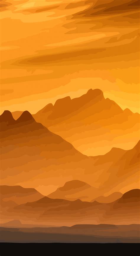 Download 1440x2630 Wallpaper Digital Art Sunset Mountains Landscape