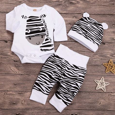 Baby Clothes 2019 Fashion Newborn Infant Baby Boys Girls Cartoon Zebra