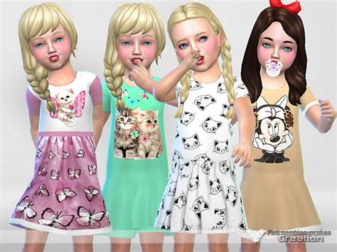 Nightgowns Collection 02 Toddler By Pinkzombiecupcakes At Tsr Sims 4