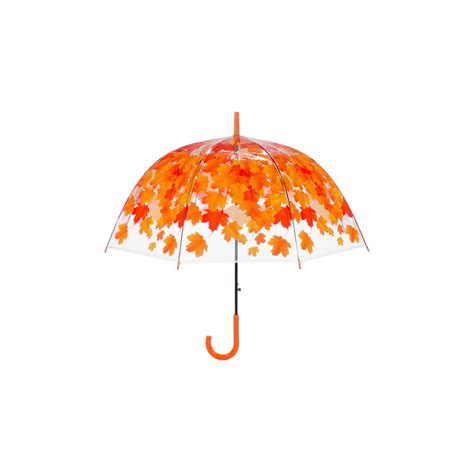 Transparent Umbrella Orange Leaves 34d