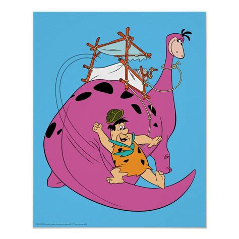 The Flintstones Fred Sliding Down Tail Poster Zazzle Flintstones