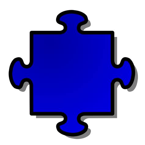 Onlinelabels Clip Art Blue Jigsaw Piece 04