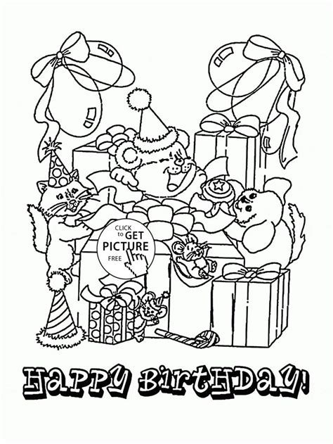 birthday fun card coloring page  kids holiday coloring pages printables   happy