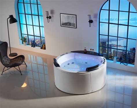 2 Person Indoor Freestanding Round Jetted Whirlpool Hydrotherapy