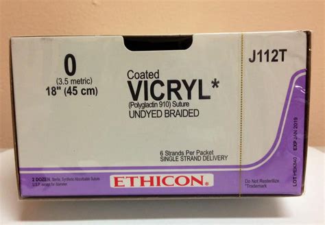 Ethicon J112t Coated Vicryl Polyglactin 910 Suture