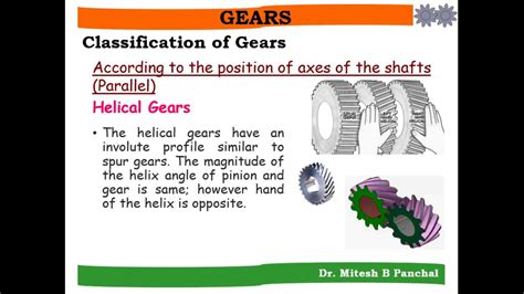 Design Of Gear Classification And Selection Of Gear Youtube