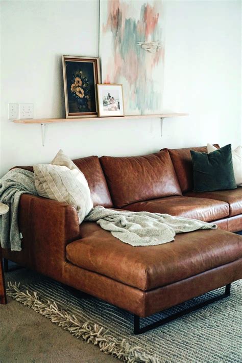 1 Bedroom Living Room Idea In 2020 Leather Couches