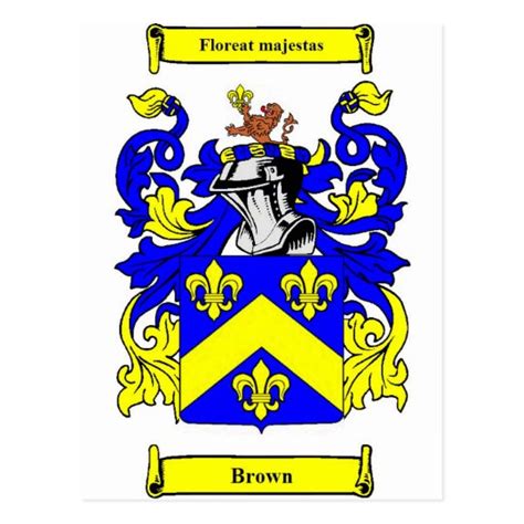 Brown English Coat Of Arms Postcard