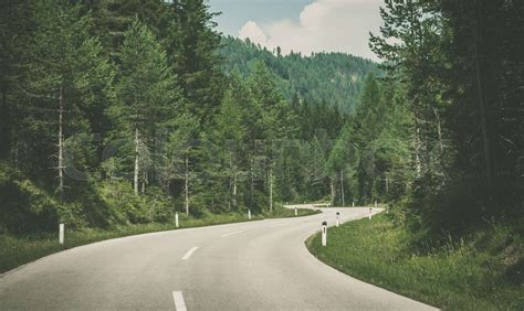 Winding Road In The Scenic Forest Stock Image Colourbox