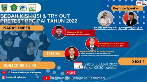 Bedah Kisi Kisi And Try Out Pretest Ppg Pai Tahun 2022 Sesi 1 Youtube