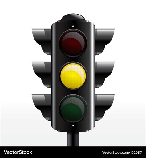 Traffic Light Yellow Royalty Free Vector Image