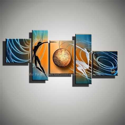 Huge 5 Piece Canvas Wall Art Dancing Couples Love Abstract Modern Naked