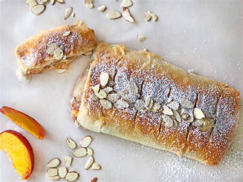 Place on an individual dessert plate. Easy Peach Strudel with Phyllo Dough | Recipe | Phyllo ...