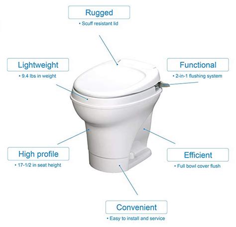 Thetford 31667 Aqua Magic V Hand Flush High Profile Toilet